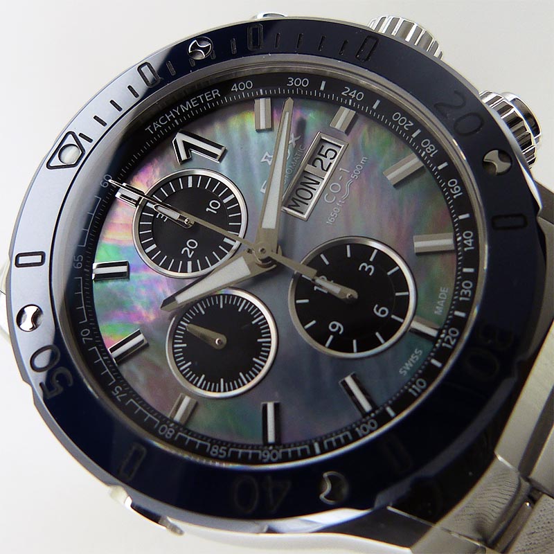 中古美品エドックス【EDOX】 01122-3BU3M-NANIN クロノオフショア1