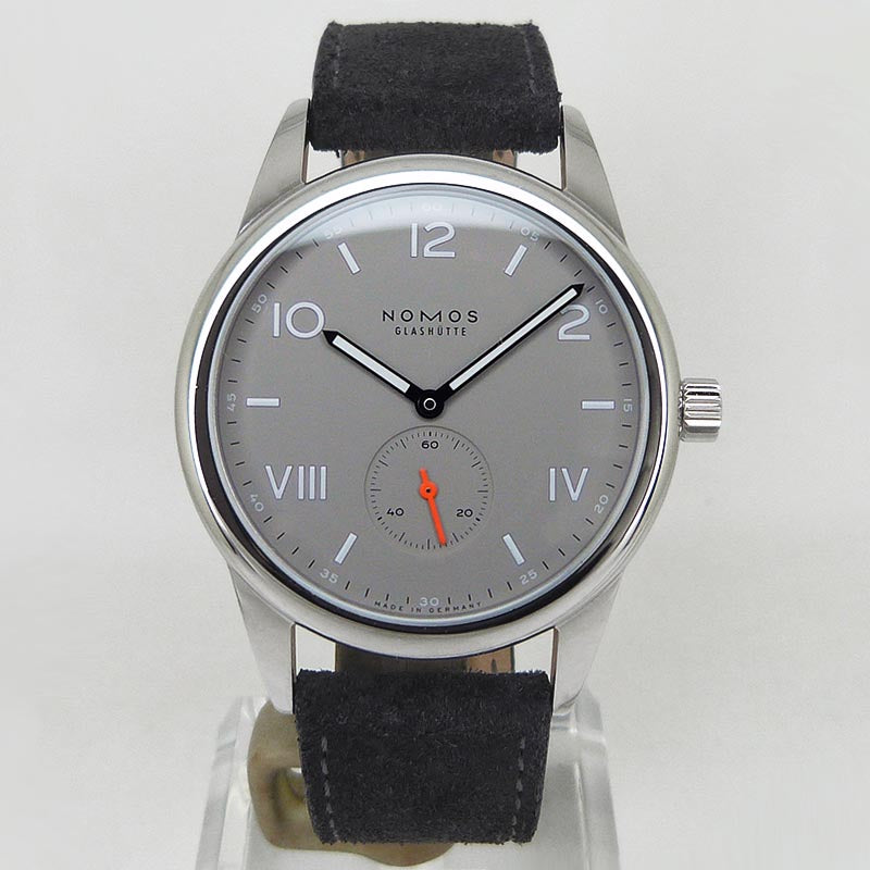 中古美品ノモス【NOMOS】 CL1A1AG138CP クラブ キャンパス 38 アブソルート グレー 手巻