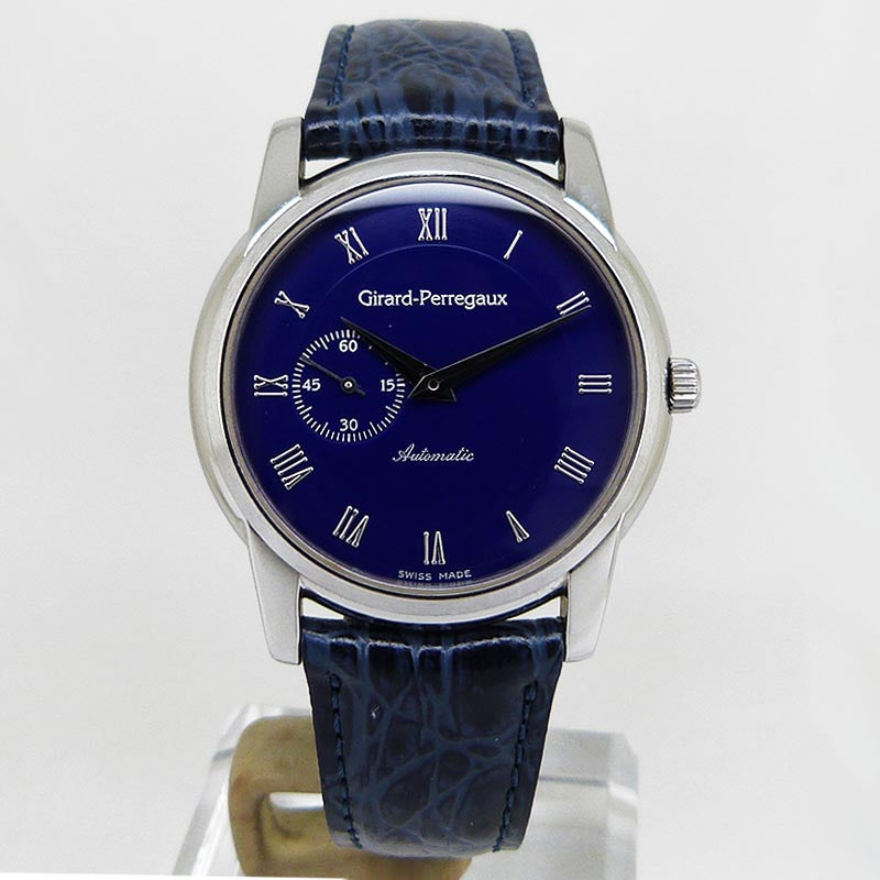 中古ジラールペルゴ【GIRARD-PERREGAUX】 9050 フラットウォッチ オートマティック ブルー OH済