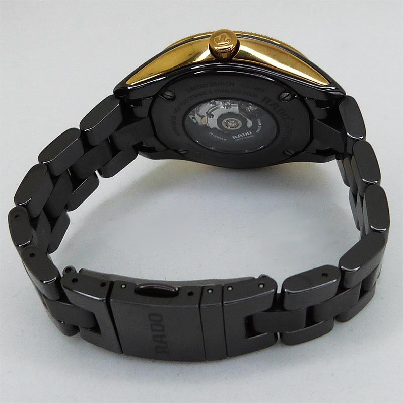 専用RADO メンズ黒革新古品　シリアルナンバー有りメンテナンス要　取引き中 中古ラドー【RADO】 R32177302 ハイパークローム ダイヤモンド