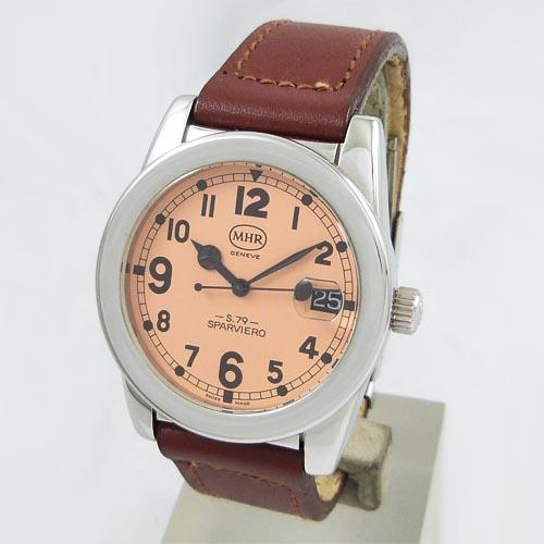 中古美品マハラ【MHR】 スパルビエロ サーモンピンク 自動巻 37ｍｍ