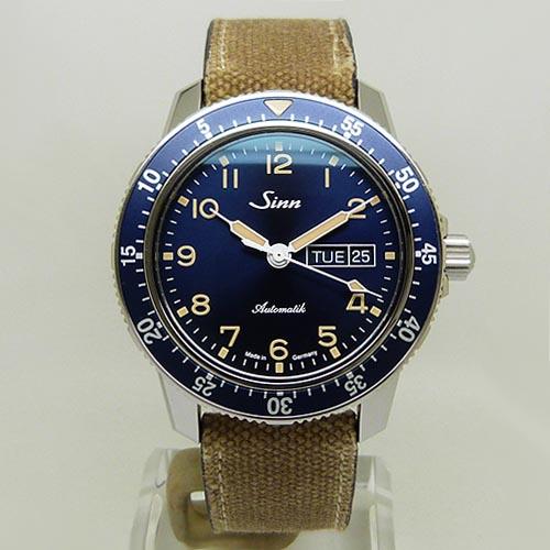 中古美品ジン【Sinn】 104.ST.SA.A.BE オートマティック デイデイト ダークブルー 世界限定1000本