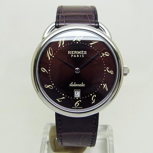 未使用品エルメス【HERMES】　AR4.810.435/MHA1　アルソー　オートマティック　ブラウン　41ｍｍ