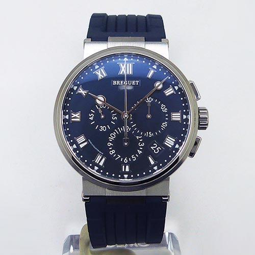 中古美品ブレゲ【BREGUET】 5527TI/Y1/5WV マリーン クロノグラフ 5527 ブルー