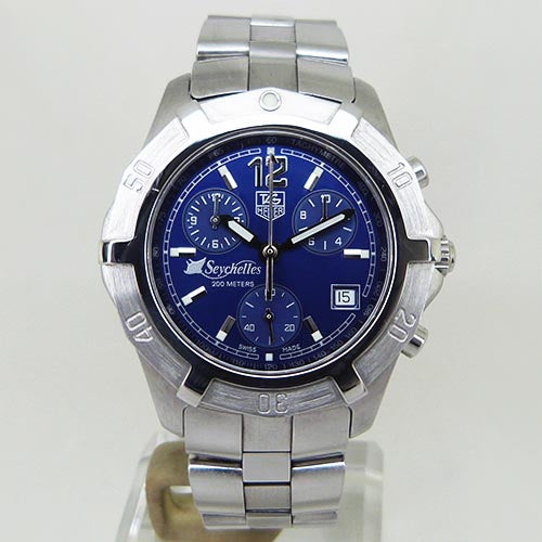 中古タグホイヤー【TAG HEUER】 CN111D 2000エクスクルーシブ クロノグラフ セイシェル諸島限定3000本 ブルー QZ