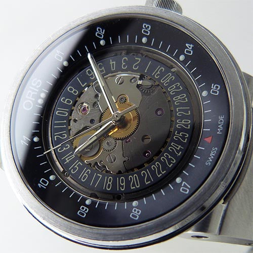 中古オリス【ORIS】 733 7560 4114 ウィリアムズF1 スケルトンエンジン デイト