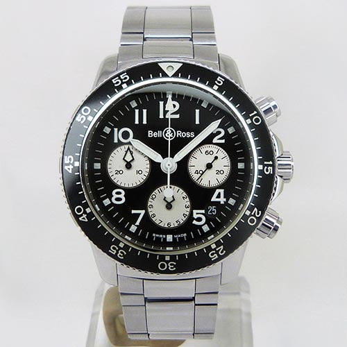 中古ベル＆ロス【Bell＆Ross】 530S パイロット クロノグラフ ブラック×シルバー OH済